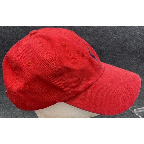 RALPH LAUREN Polo Baseball Hat Cap Red Navy Blue Pony Logo Adjustable Strapback - Picture 7 of 13